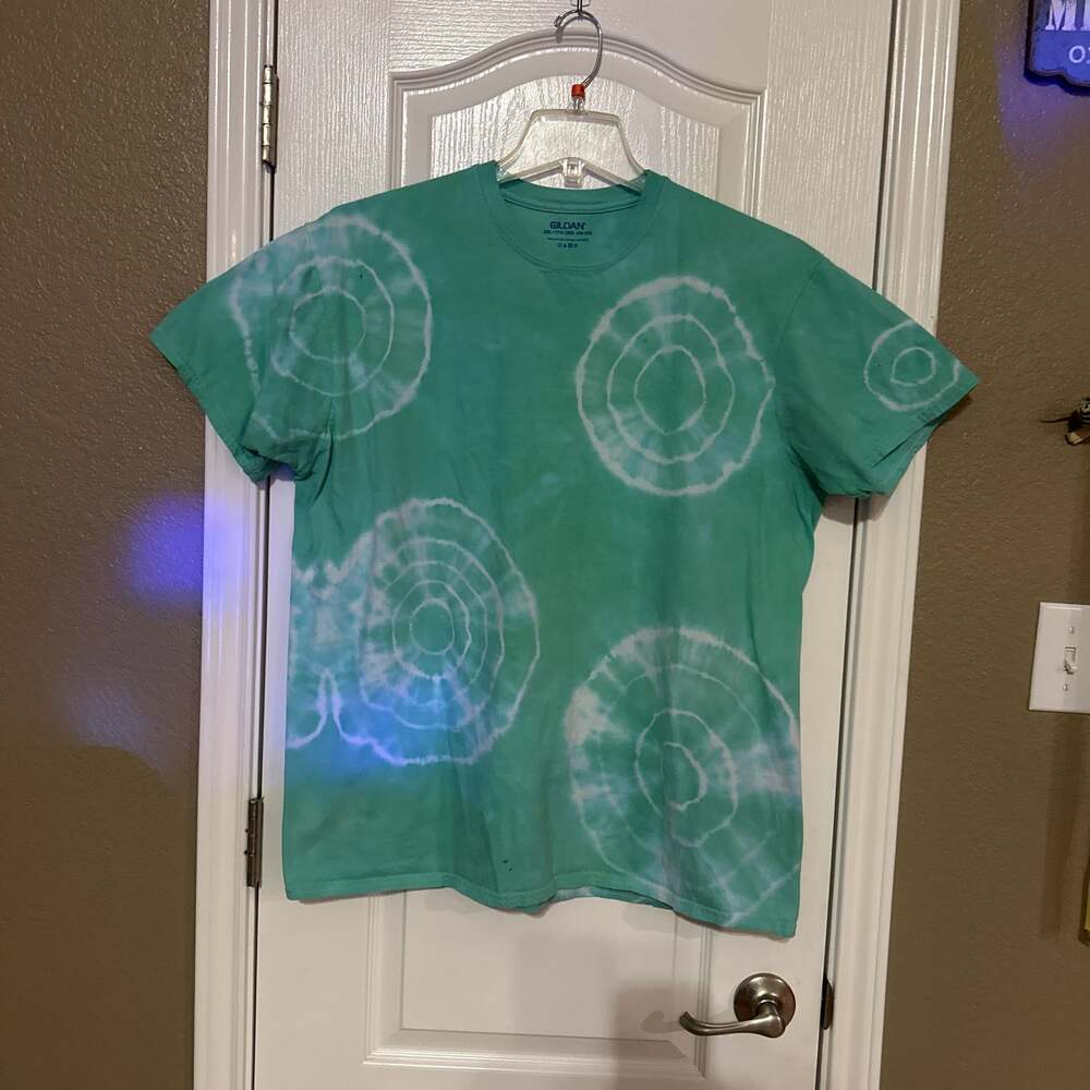 Geode 2XL Ice Dye Green and Blue Tie-Dye T-Shirt